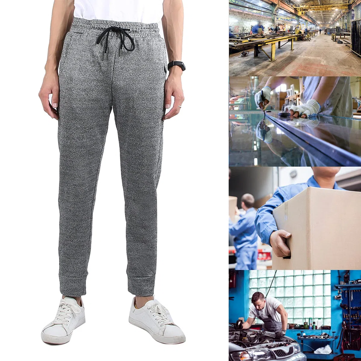 Pantalones De 5 Niveles Resistentes A Cortes Pantalones De Protección Resistentes Al Desgaste Resistentes A Las Puñaladas Para Hombres Al Aire Libre Pantalones Tácticos De Protección(L-L)