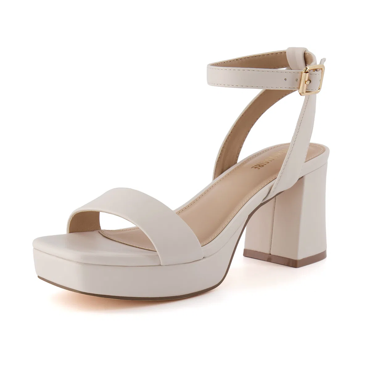 CUSHIONAIRE Sandalia de Vestir con Plataforma Cherry para Mujer + Memory Foam y Anchos Anchos Disponibles, Marfil 40 EU W