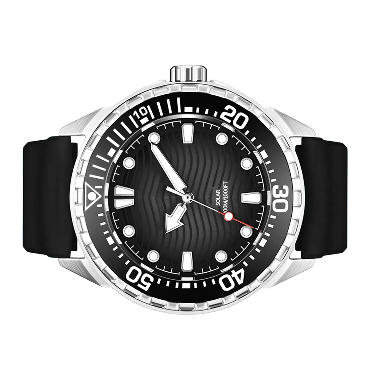 Cocoarm Reloj de Buceo de Cuarzo con Energía Solar, Resistente Al Agua hasta 300 M, Correa de Silicona Luminosa para Deportes Al Aire y Buceo