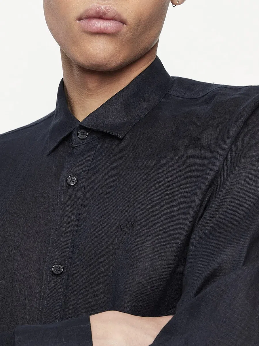 Armani Exchange Regular, Sur Ton Embroidered Logo Camisa de los Hombres