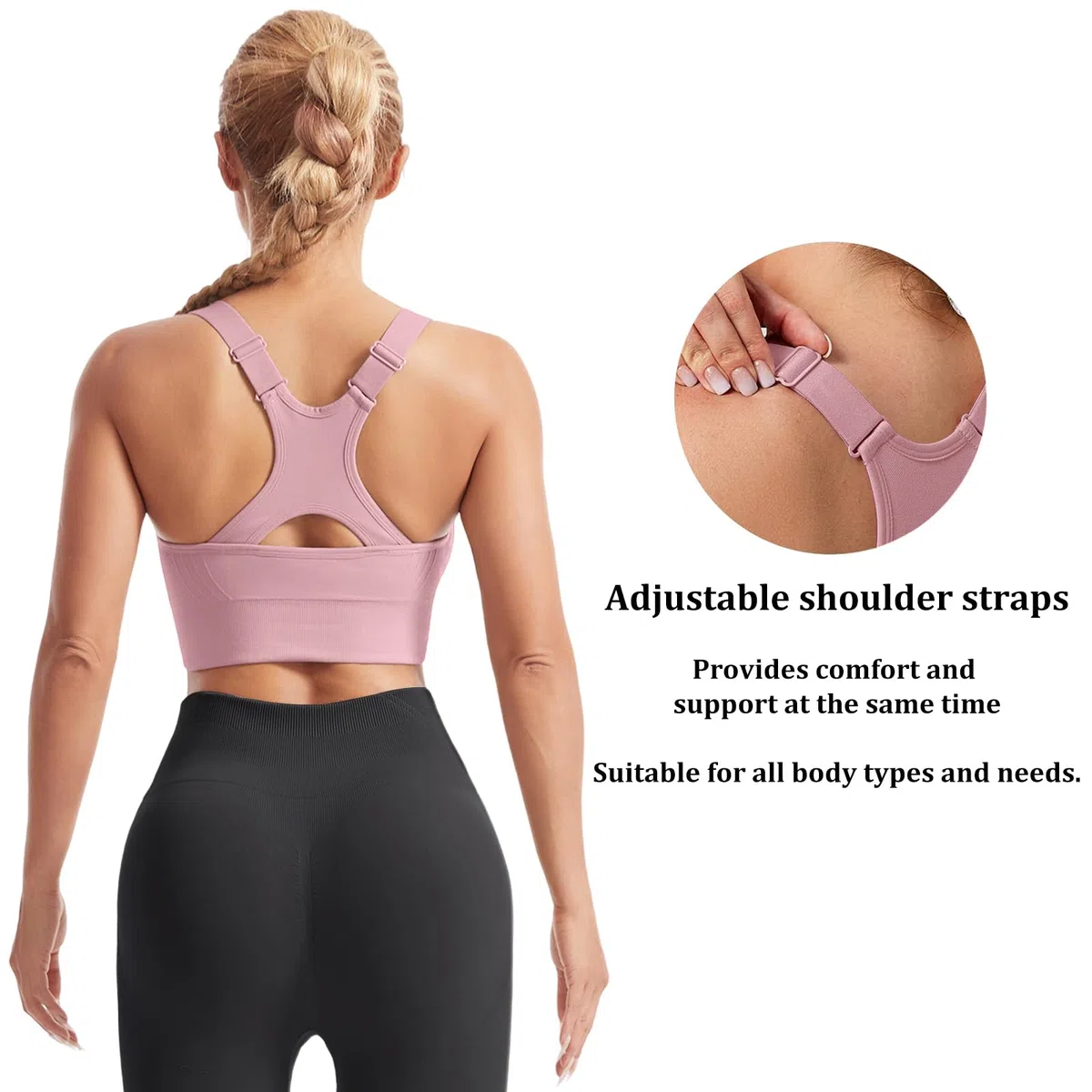 HANERDUN Sujetador Deportivo Mujer Soutien-Gorge de Sport Top Deportivo Alto Impacto Sujetadores Deportivos Sports Bra para Gimnasio Fitness Yoga