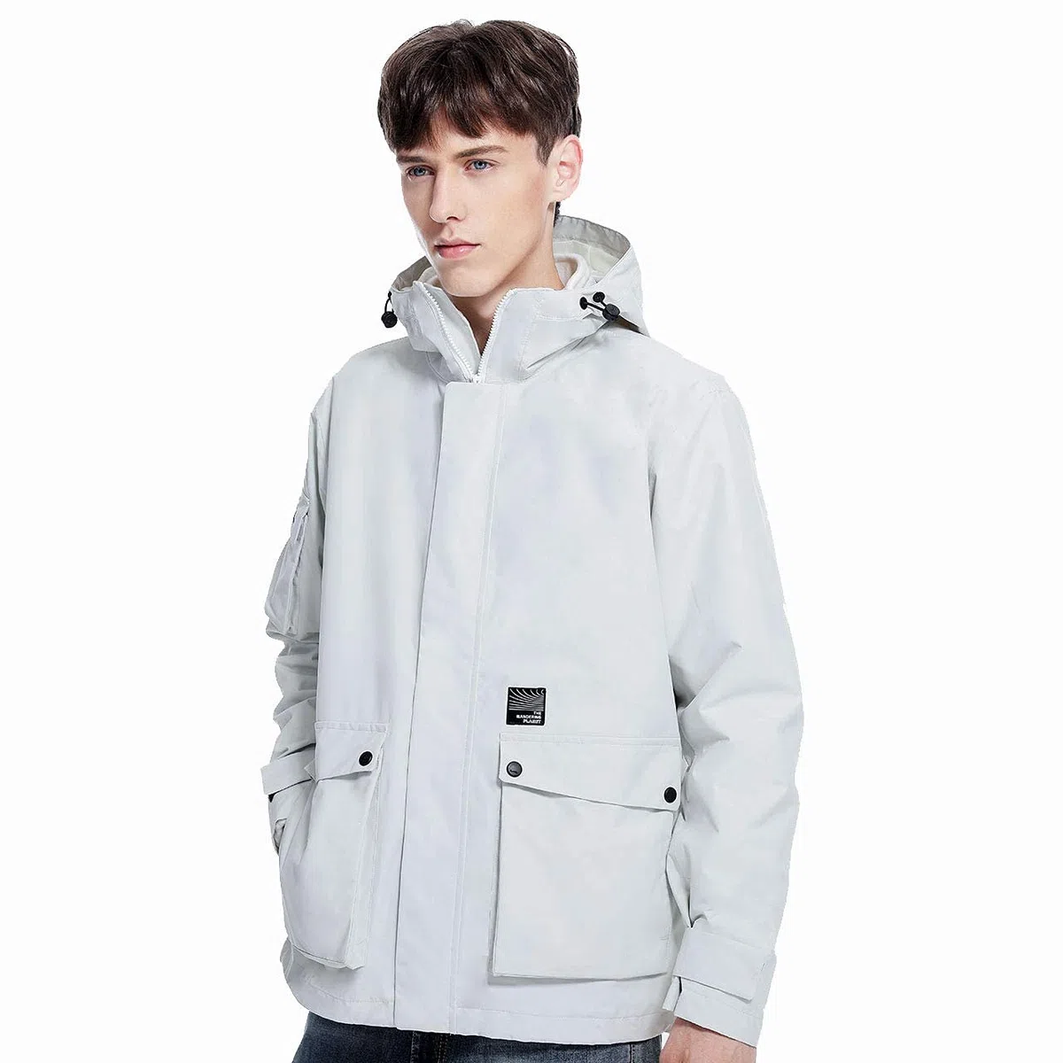 MU Chaqueta de Esquí a Prueba de Agua de Los Hombres 3 en 1 Windoorvientos Winter Warmable Warmable Abrigo Cómodo Cómodo Fleece Ropa Interior/Grey/S