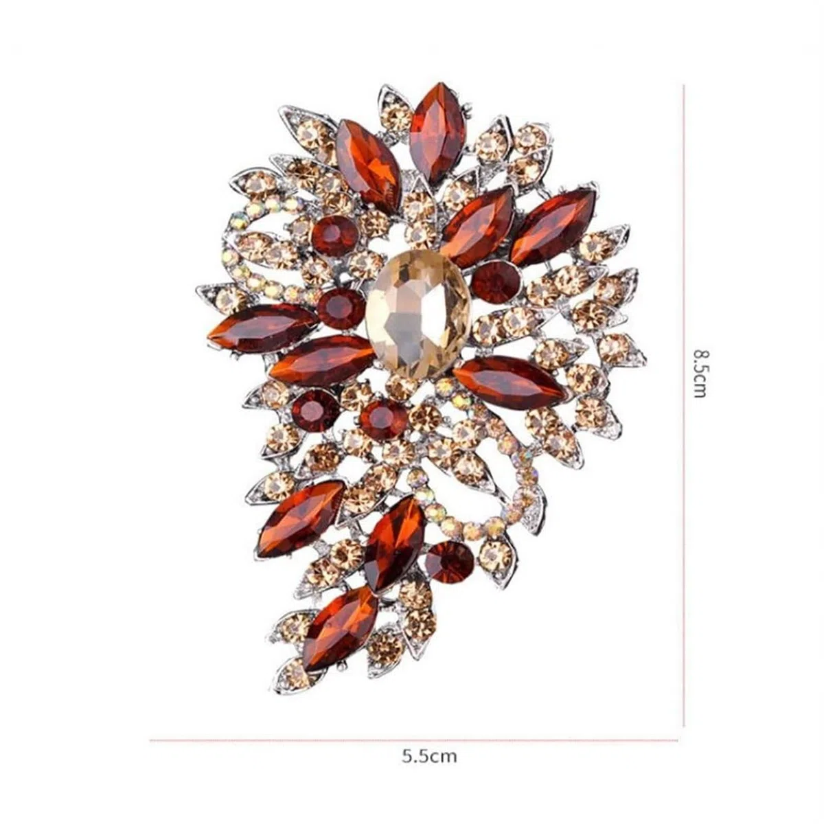 Broche de flor de gota de agua de cristal brillante para mujer, joyería refinada chapada en oro para fiestas, regalos y ocasiones especiales