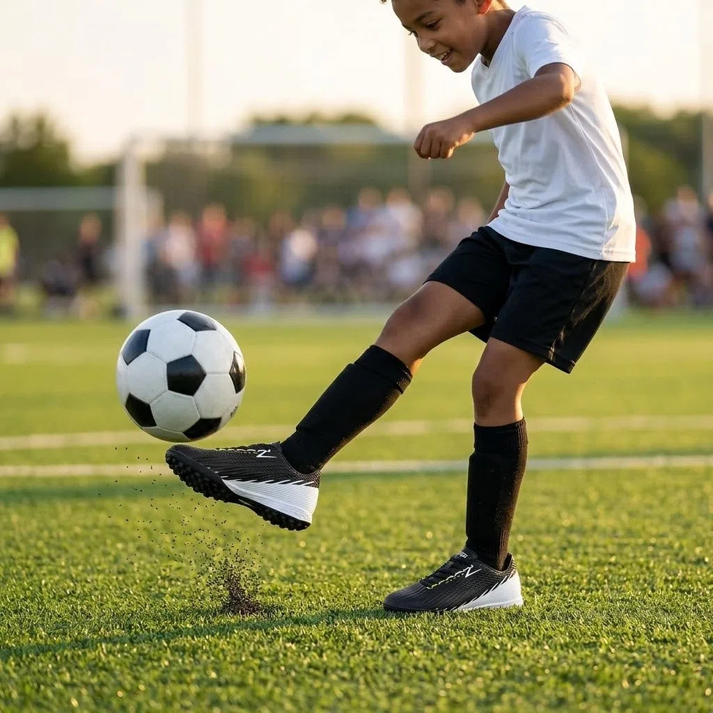 Vizari Tesoro Turf - Zapatos de fútbol para niños y niñas | Zapatos de fútbol para niños con suela de poliuretano duradera | Zapatos para niños lavables a máquina con parte superior sintética |