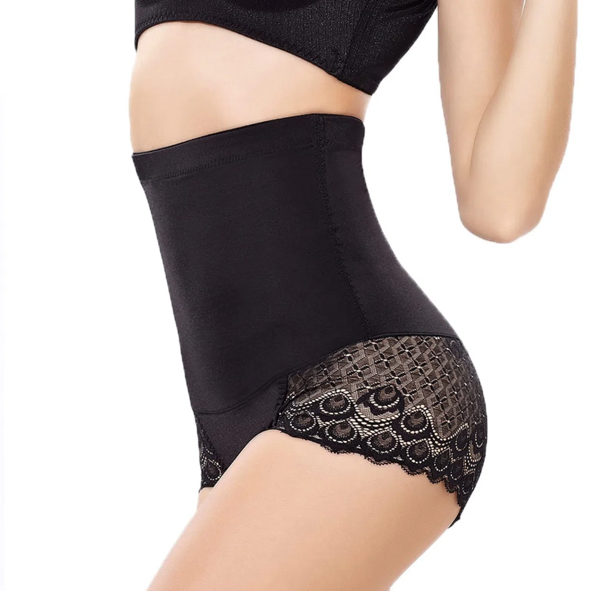 LYGXWJFC Calzoncillos Finos para Mujer, Ropa Interior de Cintura Alta, lencería de Encaje para Abdomen y Caderas, moldeadores de Cuerpo con Control de Barriga