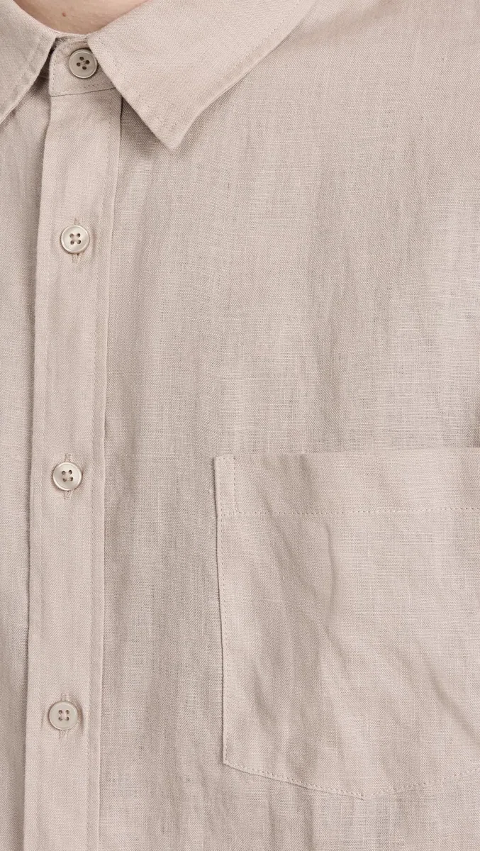 Vince Camisa de lino de manga corta para hombre