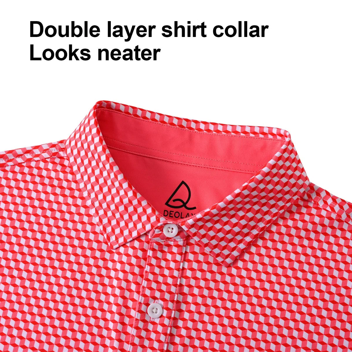 DEOLAX Polo para hombre, estampado de moda, camiseta de golf para hombre, ajuste seco, manga corta, secado rápido, divertida camisa de golf para hombre