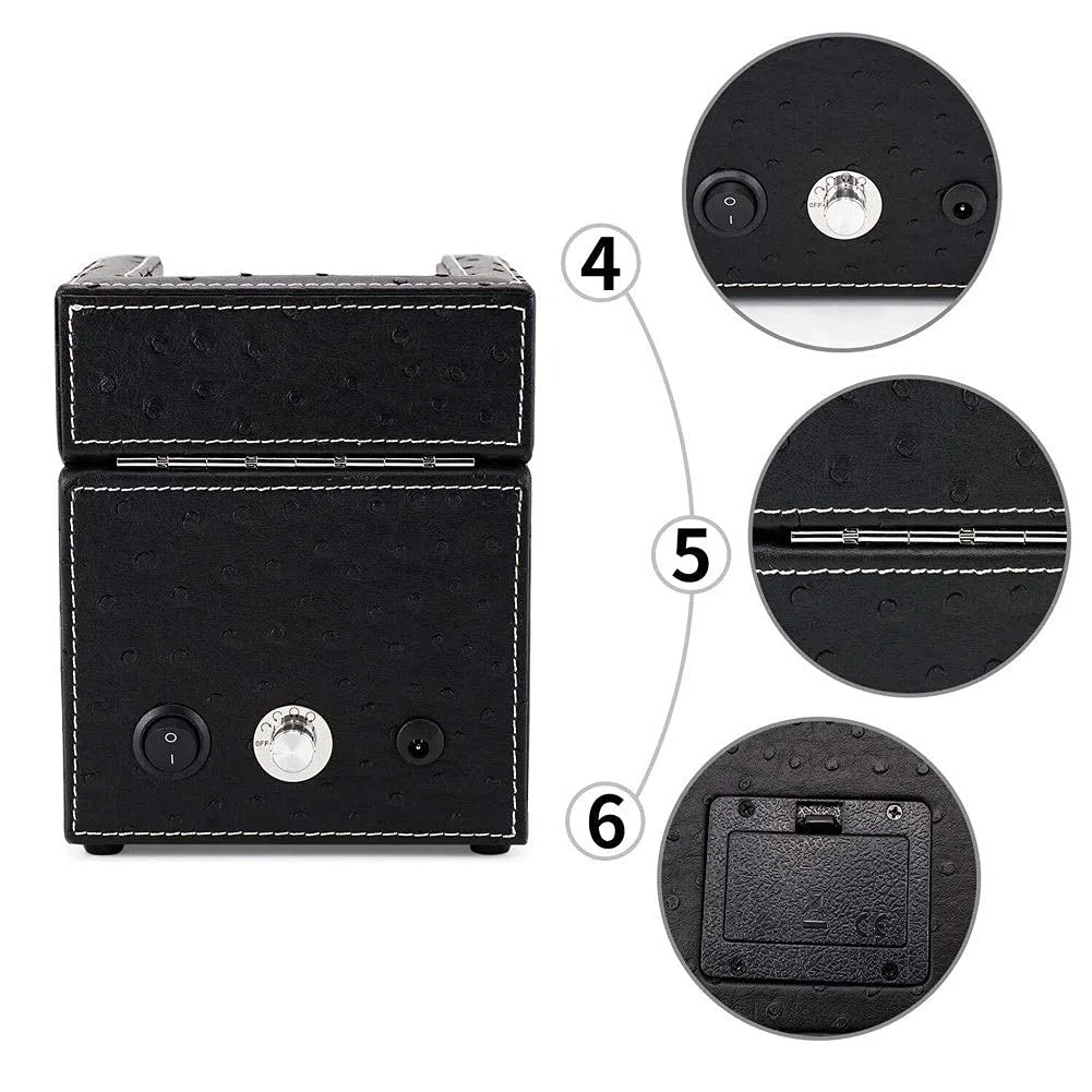Cajas de exhibición automáticas para Relojes, Caja de Almacenamiento de Relojes Individuales de Cuero, Caja de exhibición para Relojes giratorios eléctricos y mecánicos.,