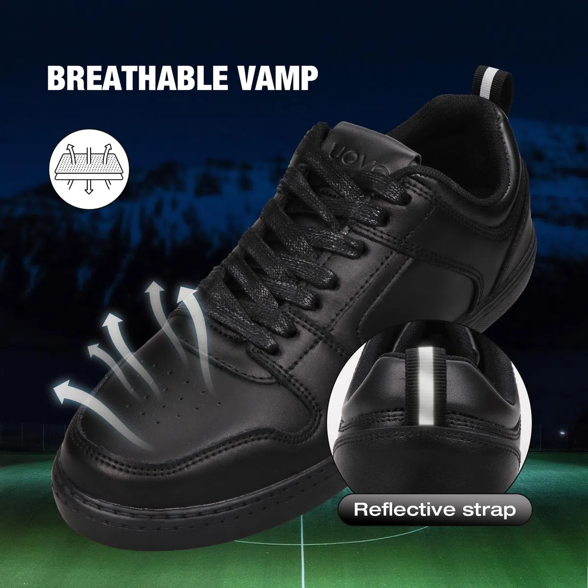UOVO Zapatos Casuales Hombre — Transpirables, Suela Antideslizante y Plantilla amortiguada — Estilo Zapatos de Cuero/Zapatillas Deportivas, Tallas 43