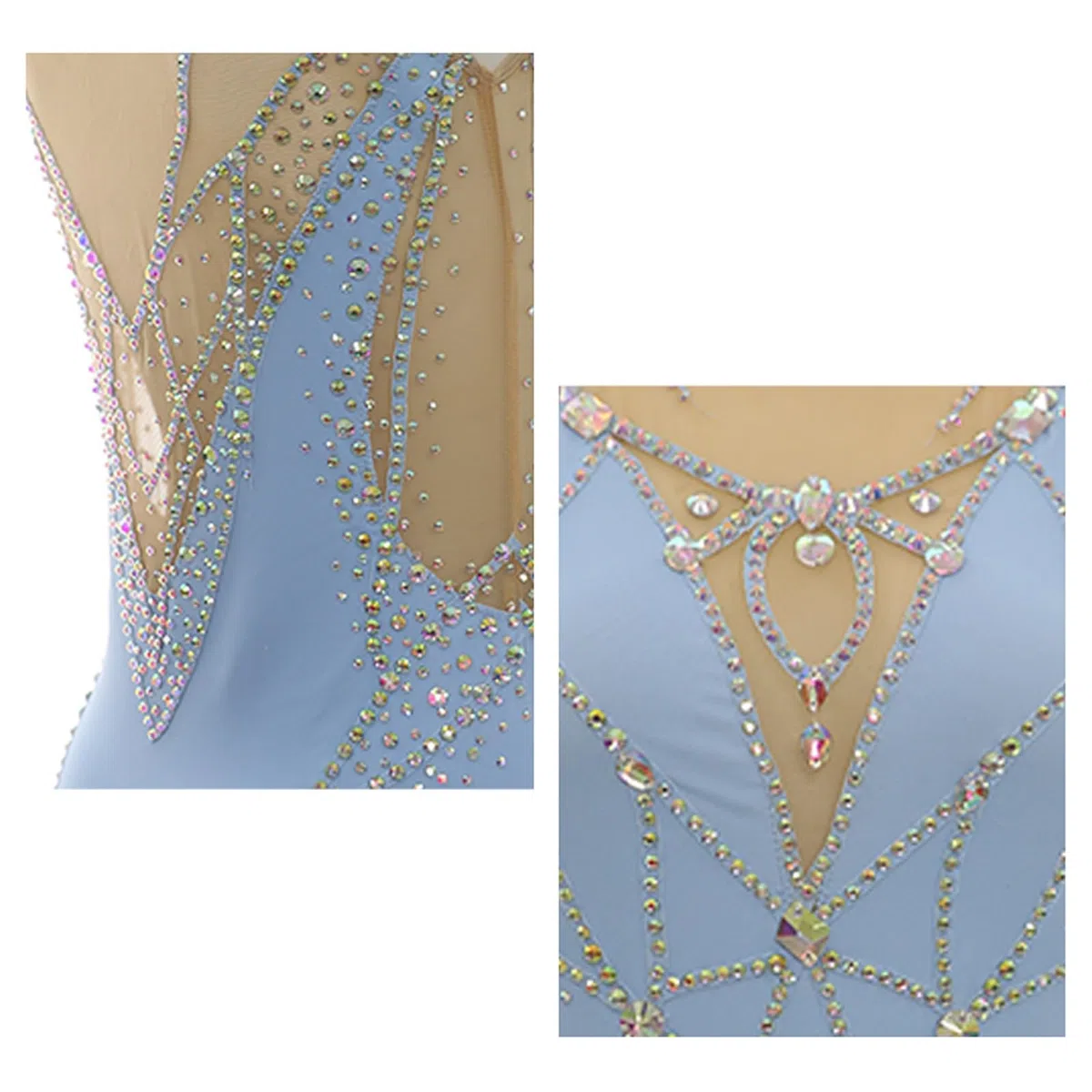 Maillot De Gimnasia Rítmica For Niñas Con Diamantes De Imitación, Personalizable, Sin Mangas.
