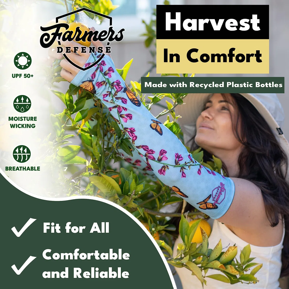 FARMER'S DEFENSE Mangas: funda protectora resistente a los arañazos para la piel y protección solar UV, para jardinería, cosecha, deportes, al aire libre, unisex