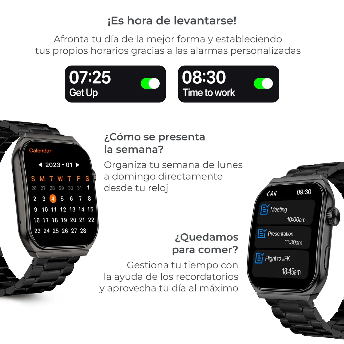 KSIX Olympo Reloj Inteligente Hombre, Smartwatch Elegante con Llamadas y Notificaciones, Fantástica Pantalla AMOLED, Monitor de Salud y Deporte, Asistentes de Voz, Autonomía 5 días, App iOS y Android