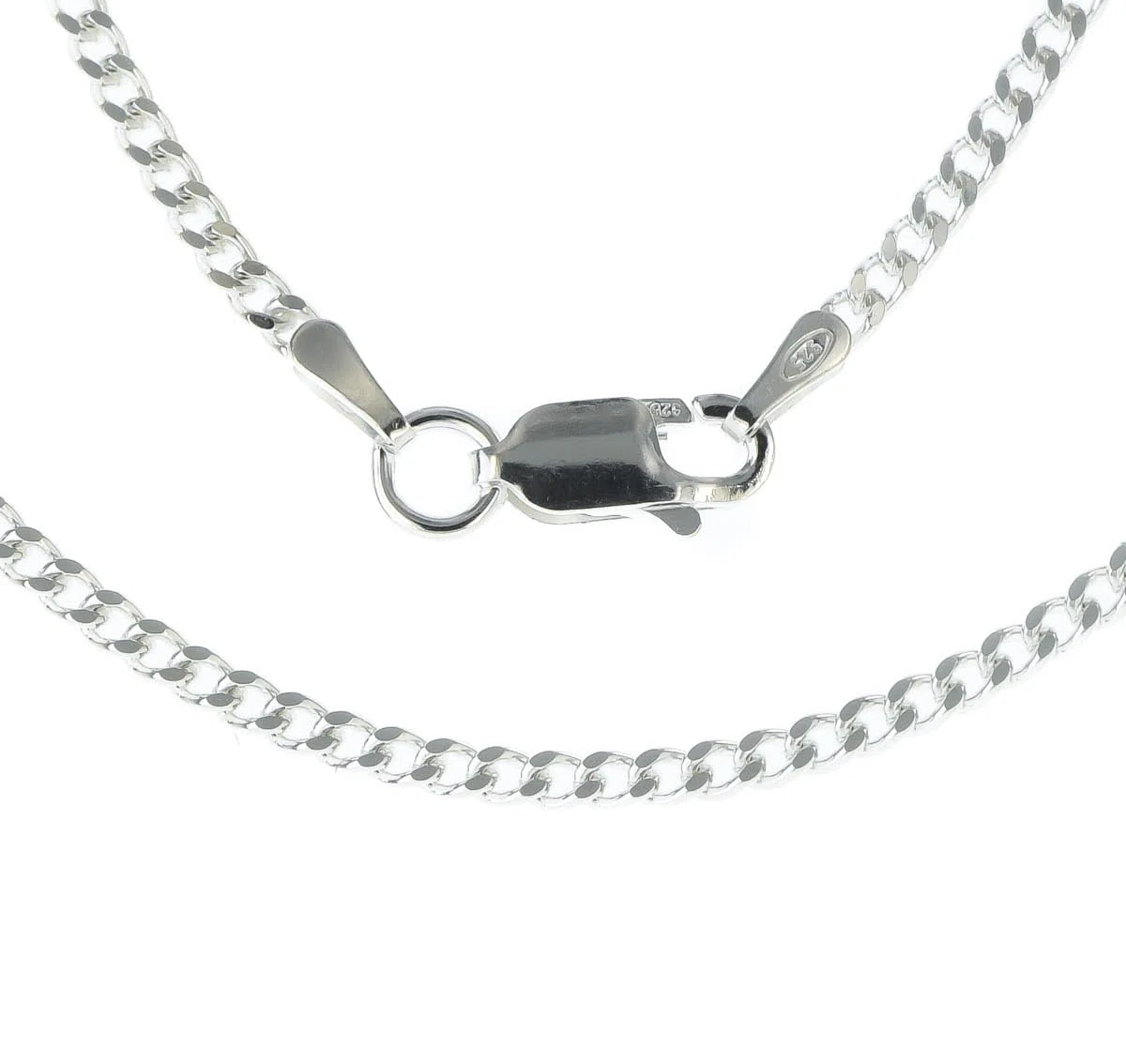 Collar de cadena fina de plata de ley de 2 mm, 40,6 a 61 cm, en caja de regalo