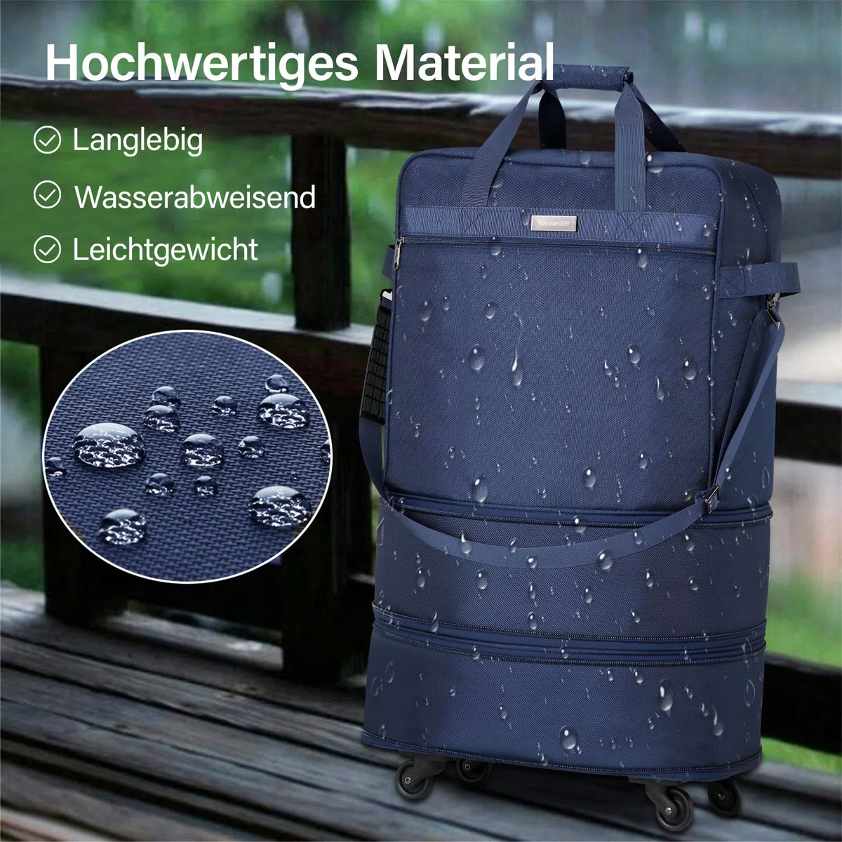 Hanke Maleta Grande expandible de 4 Ruedas, Ligera, Plegable, Maletas y Bolsas de Viaje, Equipaje de Mano Que se extiende 20/24/28 Pulgadas, Bolsa de Lona sin asa telescópica para Hombres y Mujeres