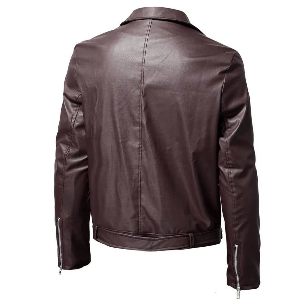 NUSGEAR Chaqueta de cuero Hombre Otoño Invierno Moda Abrigo gótico punk Chaqueta PU Deportivo bomber cremallera impermeable moto bolsillo Outwear solapa Tops Clásico Talla grande 2024