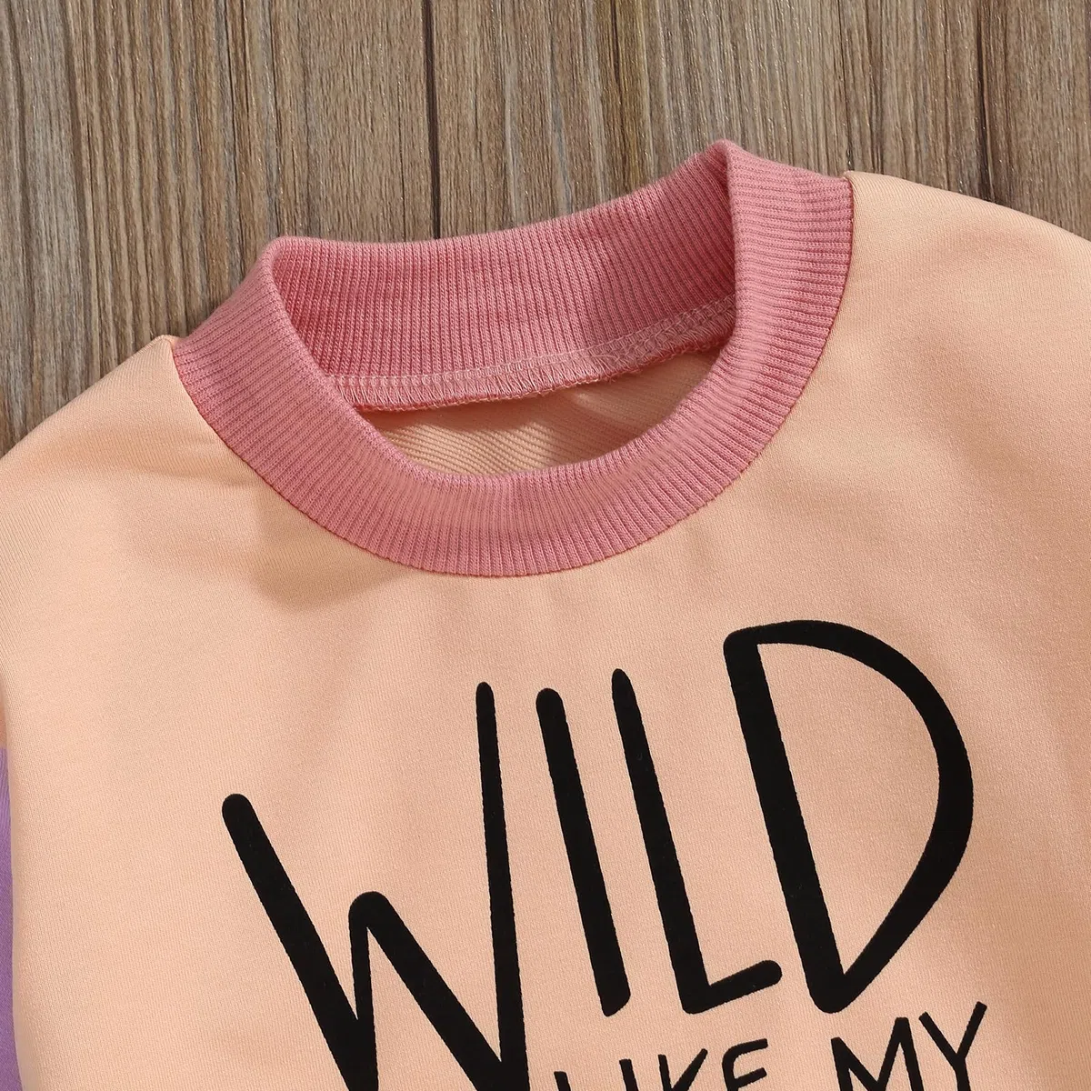 WZTYYDS Ropa para bebé niña 1T, 2T, 3T, 4T, 5T, trajes de otoño e invierno, color de contraste, sudadera de manga larga + pantalones