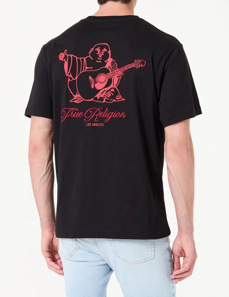 True Religion Filled Horseshoe Script Buddha tee Camiseta Hombre (Pack de 1)