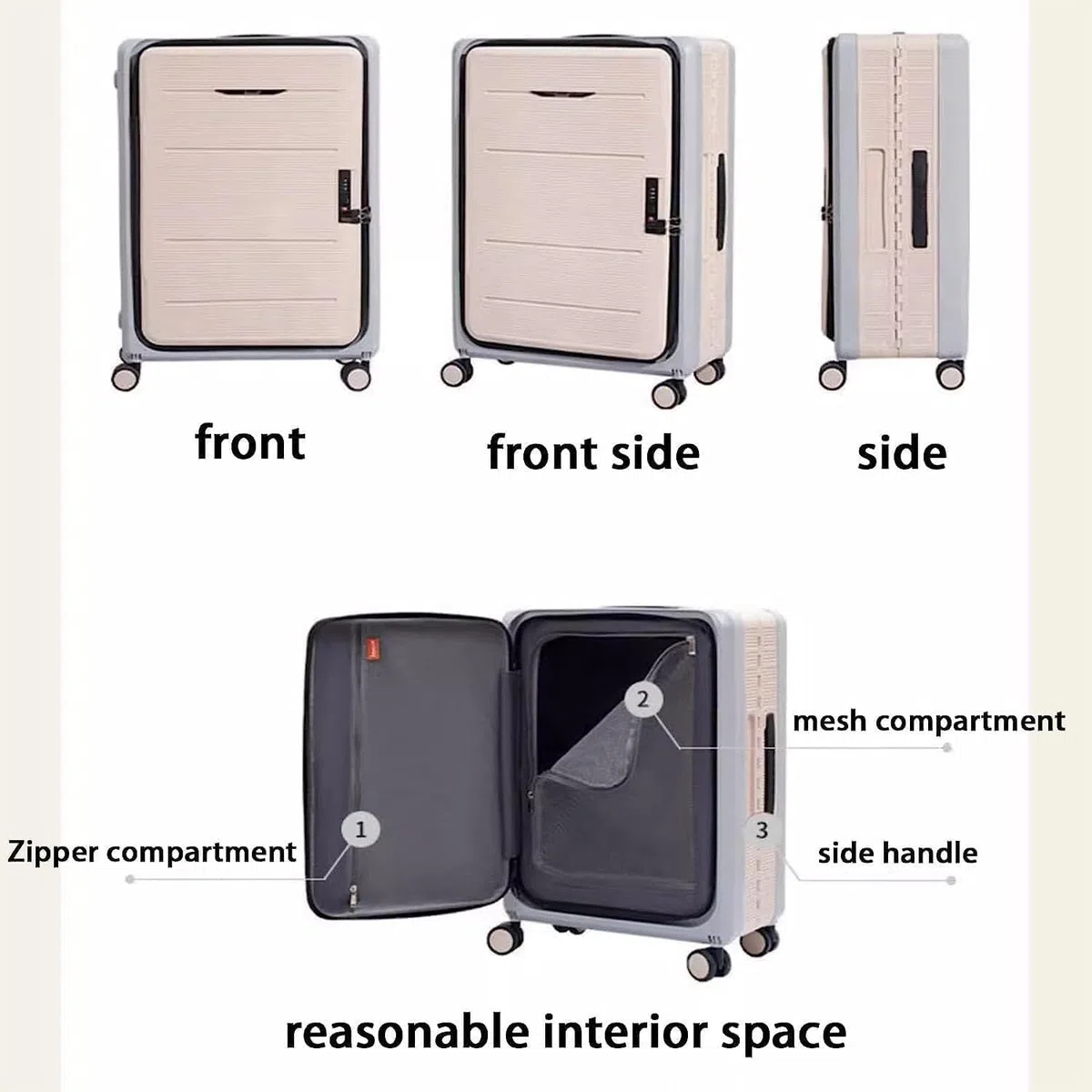 Maleta Maletas Plegables, Equipaje a Cuadros, Carrito Ajustable, Equipaje de Mano, Maleta con Apertura Frontal, Maleta con Ruedas Universal Bolsas de Viaje