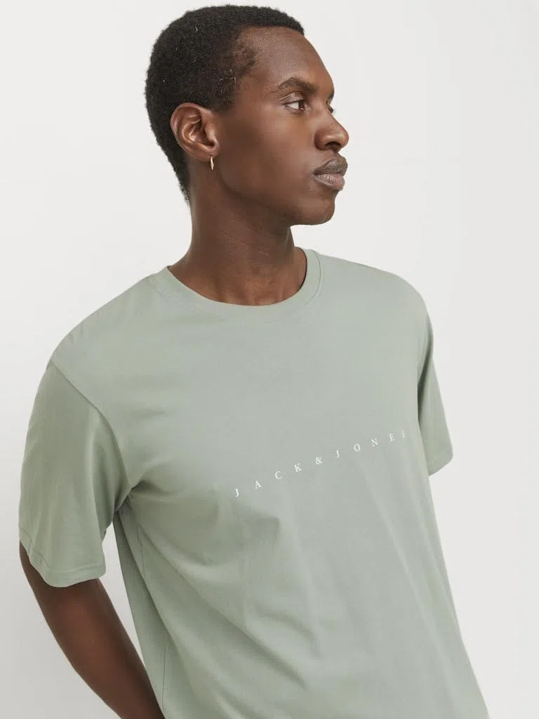 JACK & JONES Camiseta para Hombre con Logo, Azul (D/Moonbeam/Blue Mirage/Iceberg Green), XL