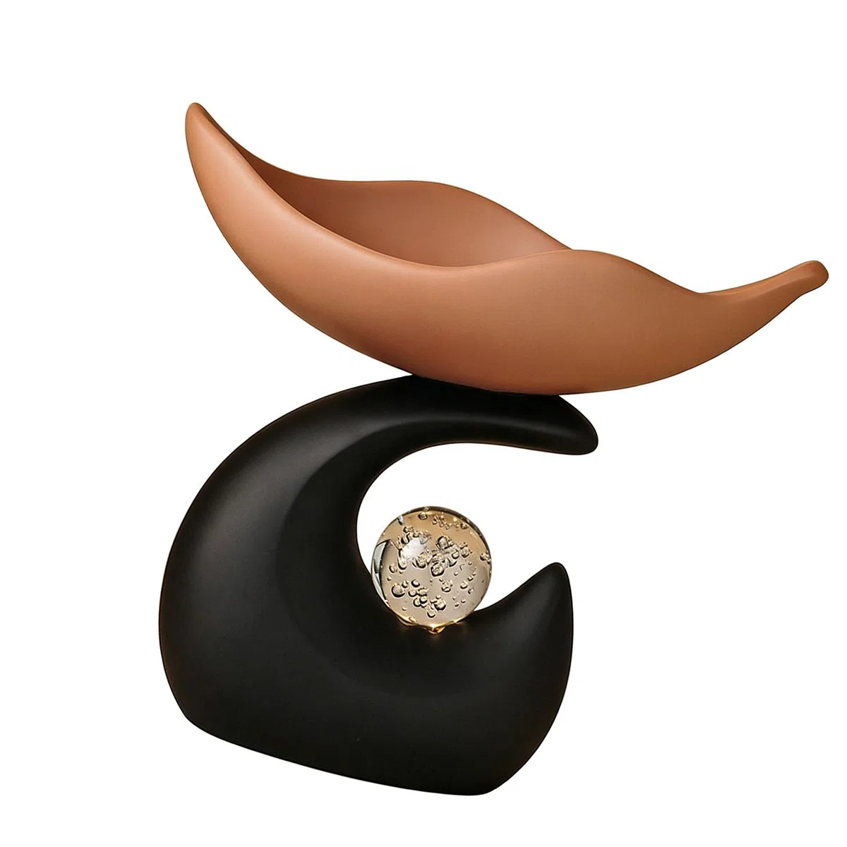 Estante para llaves con bola de cristal para llaves, joyas y objetos pequeños, moderno cuenco decorativo de resina para la entrada, mesa y espacio vital con cristal