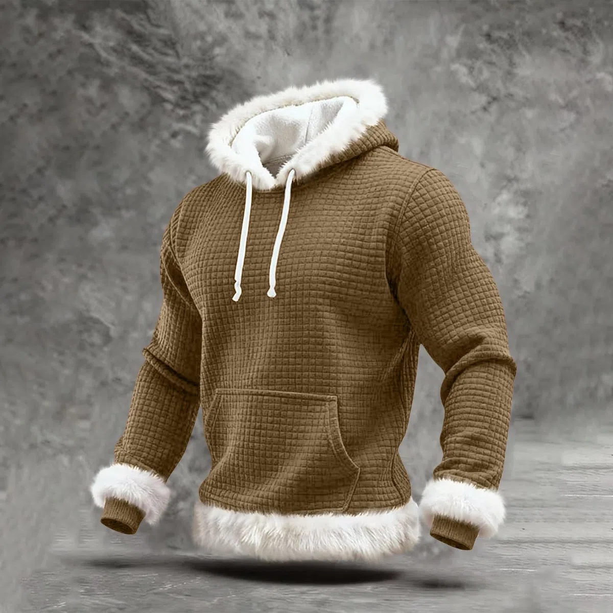Chaqueta Verano Hombre Sudadera con Capucha De Forro, Estilo Oversize, Tallas Grandes, Manga Larga, Casual, Ideal para Invierno. L (Khaki, M) Ropa Playa Muscle Fit Oversized Gym Caza