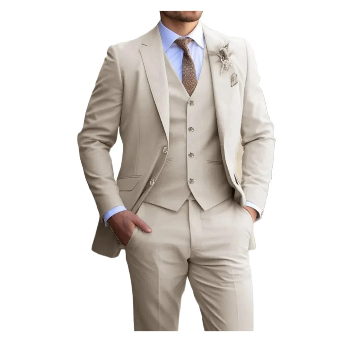 Trajes Para Hombre Slim Fit Trajes elegantes for hombre, diseño de moda delgado, chaqueta de boda for novio, chaleco, pantalones, ropa de novio, trajes de fiesta y graduación Prom Party Blazer Traje S