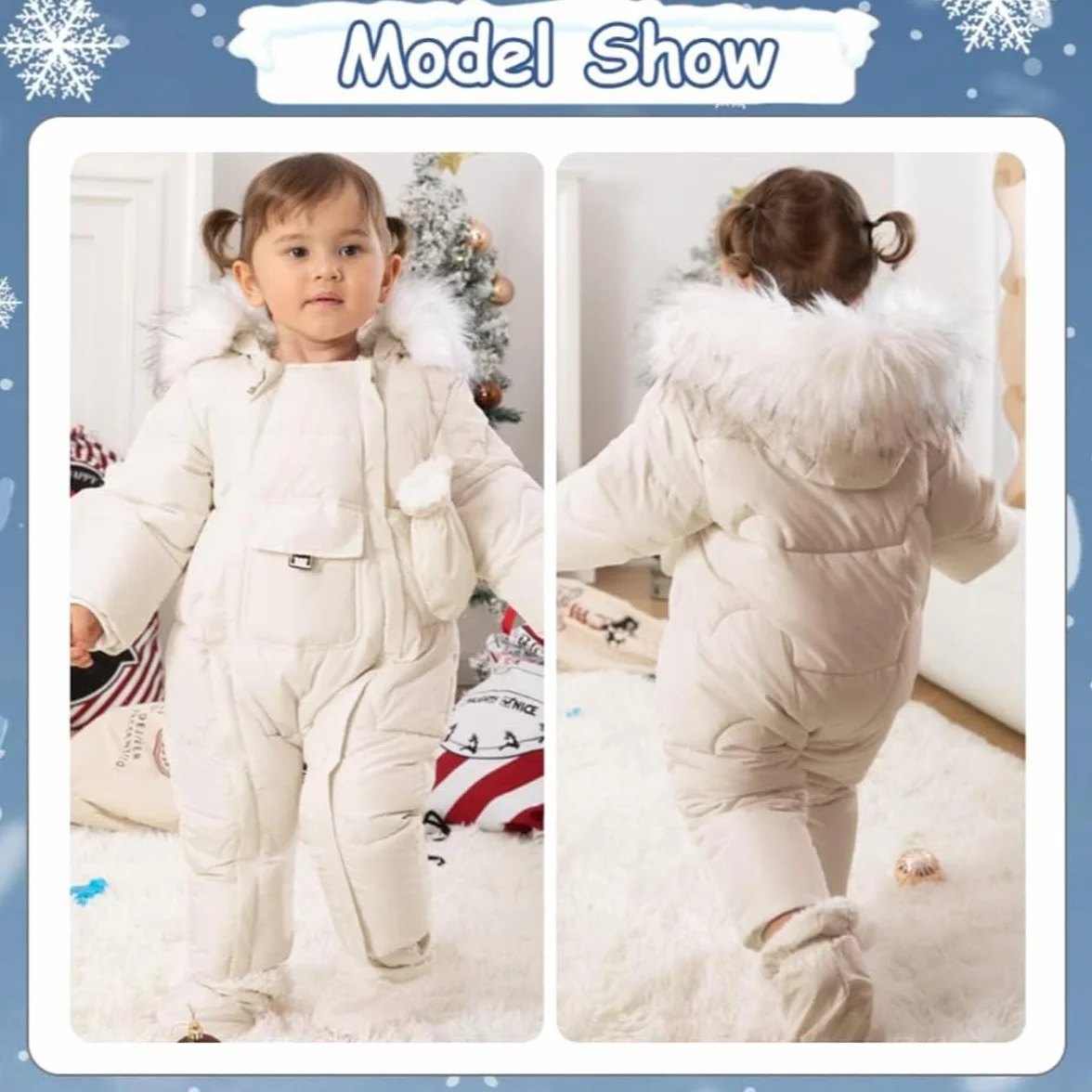 Bebé Niñas Trajes de Nieve Niños con Guantes y Calcetines Mono Impermeable Mameluco de Invierno Chaquetas de Esquí Ropa de Abrigo Antivento