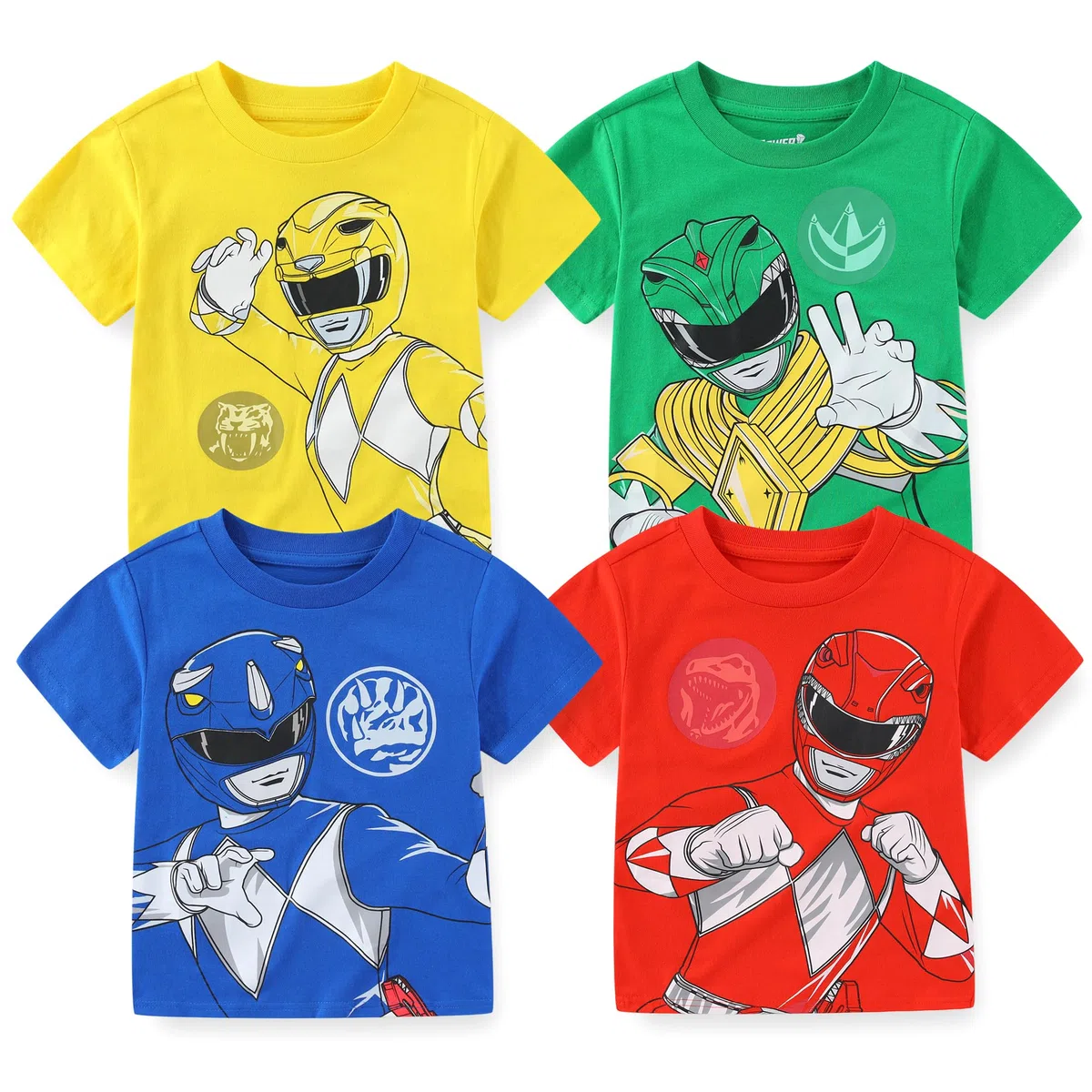 Power Rangers Hhyc801 Camiseta Niños (Pack de 4)