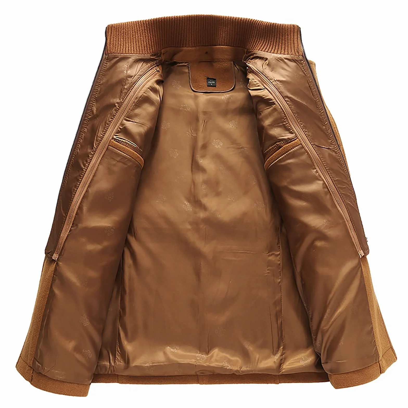 Abrigo de lana con cuello de doble capa para hombre, gabardina de longitud media, abrigo de diseño moderno, abrigo grueso y ajustado, abrigo térmico resistente al viento, abrigo liso de un solo pecho
