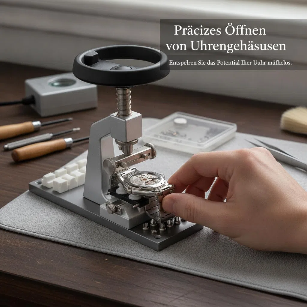 MERIGLARE Abridor de Trasera de Reloj Herramienta Abrir Caja Extractor Destapador de Relojería Ajustable con 12 de Acero de Gran Diámetro y Base Rectangular