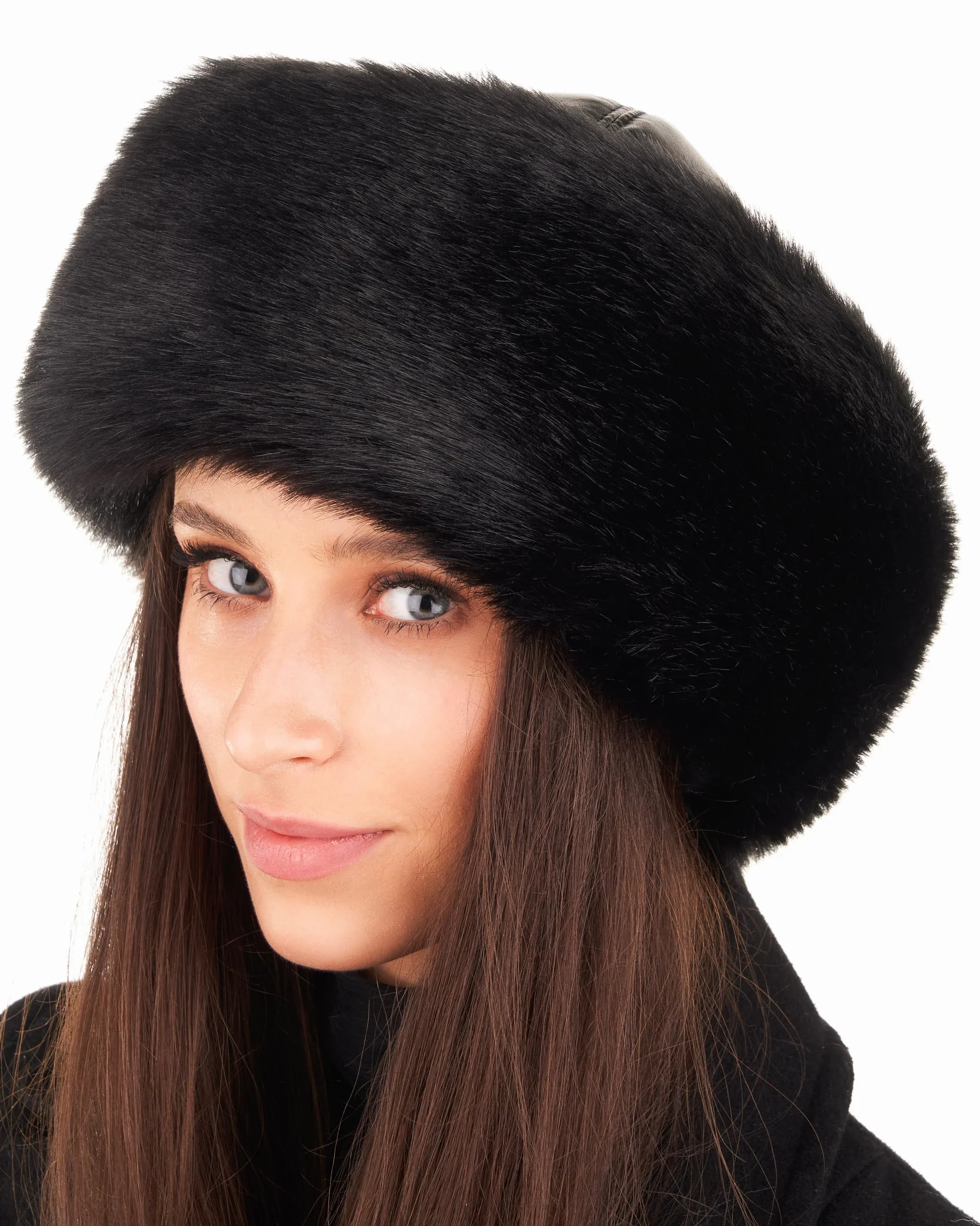 Futrzane Siberian Gorro Mongol - Sombrero con Cuero y Piel Sintetica para Mujer