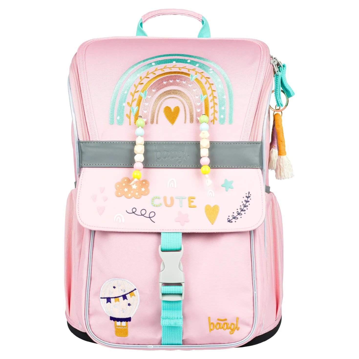 Baagl Mochila escolar para niños y niñas, 3 piezas, mochila escolar Zippy para 1ª clase, mochila escolar primaria con correa para el pecho, mochila escolar ergonómica
