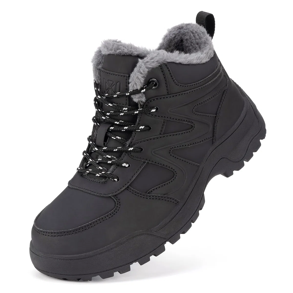 Botas de nieve de invierno para mujer botines cálidos exteriores ligeros media caña de piel sintética a la moda