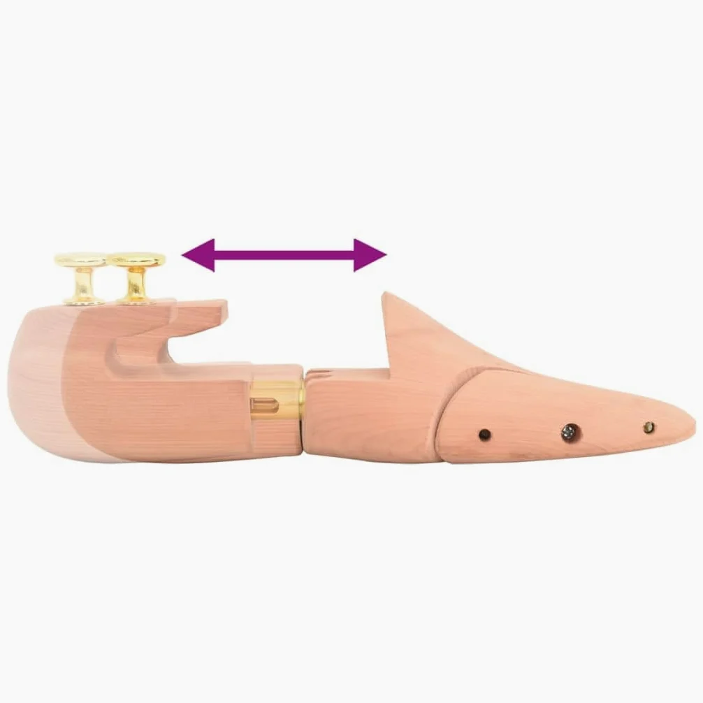 Horma de zapatos de madera maciza de cedro con calzador ajustable para la UE 38-39, dilatador de zapatos y moldeador de zapatos planos, cuida, ensancha, moldea y protege contra arrugas y