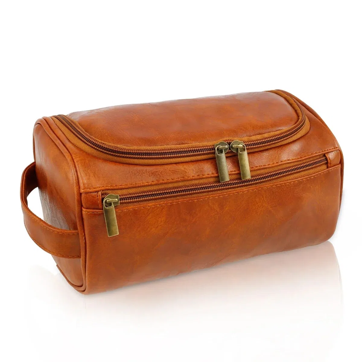 Neceser Neceser de negocios for hombre, bolsa de almacenamiento de artículos de tocador portátil de cuero, bolsa de cosméticos de afeitado impermeable for colgar en viaje de gran capacidad Para Hombre