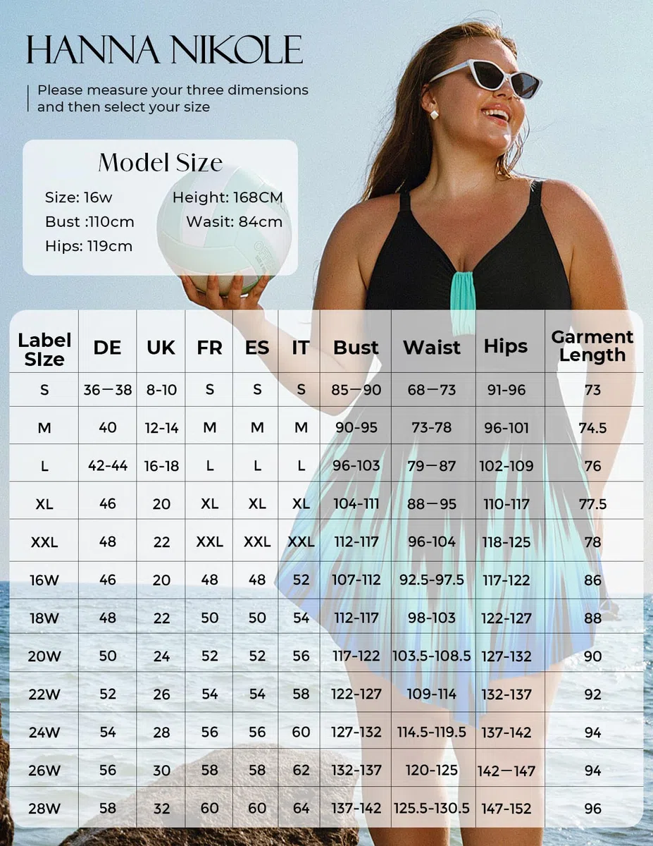 Hanna Nikole Traje de baño de una pieza con falda para mujer, talla grande, con control de abdomen, traje de baño con forma de vestido de baño con volantes, trajes de baño suaves con pantalones cortos