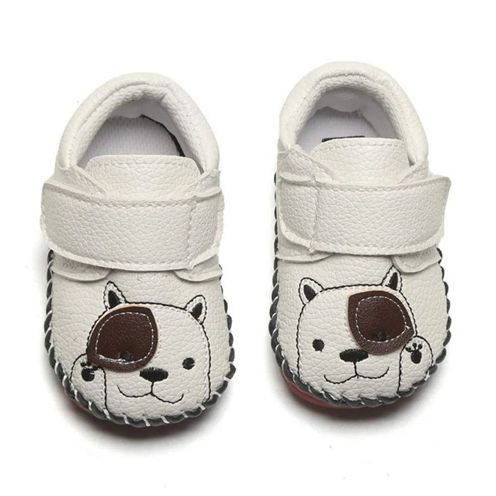 Geagodelia - Zapatos de paseo con fondo rígido de piel sintética para recién nacido, suela de goma para primeros caminos, zapatillas para niño Size: