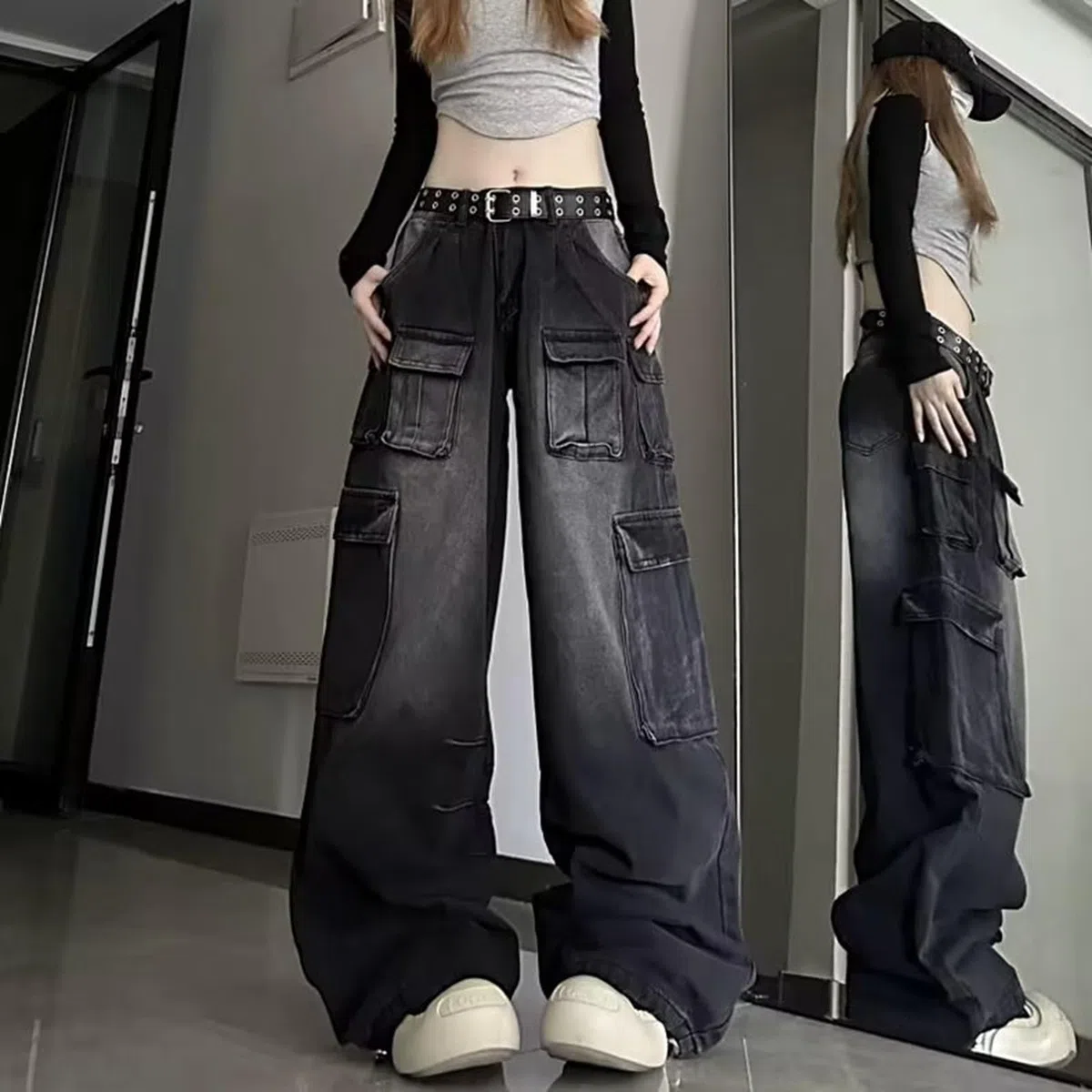 Vaqueros Anchos Mujer Pantalones Pantalón Tallas Grandes Tejanos Rectos Elasticos Jeans Ropa Invierno Casual Primavera Ligero Baggy