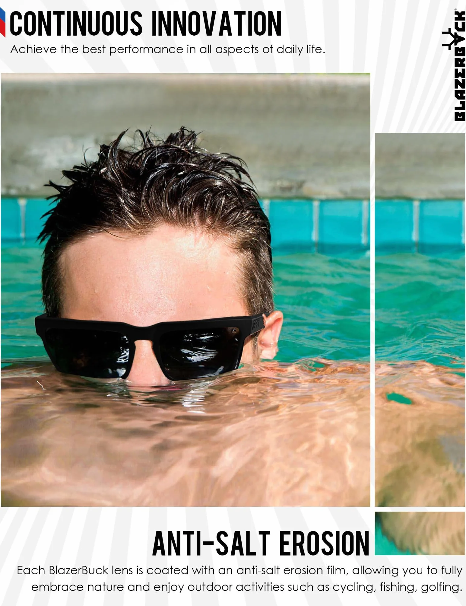 BLAZERBUCK Lentes de repuesto de policarbonato para gafas de sol BOSE Tempo - Negro transparente fotocrómico