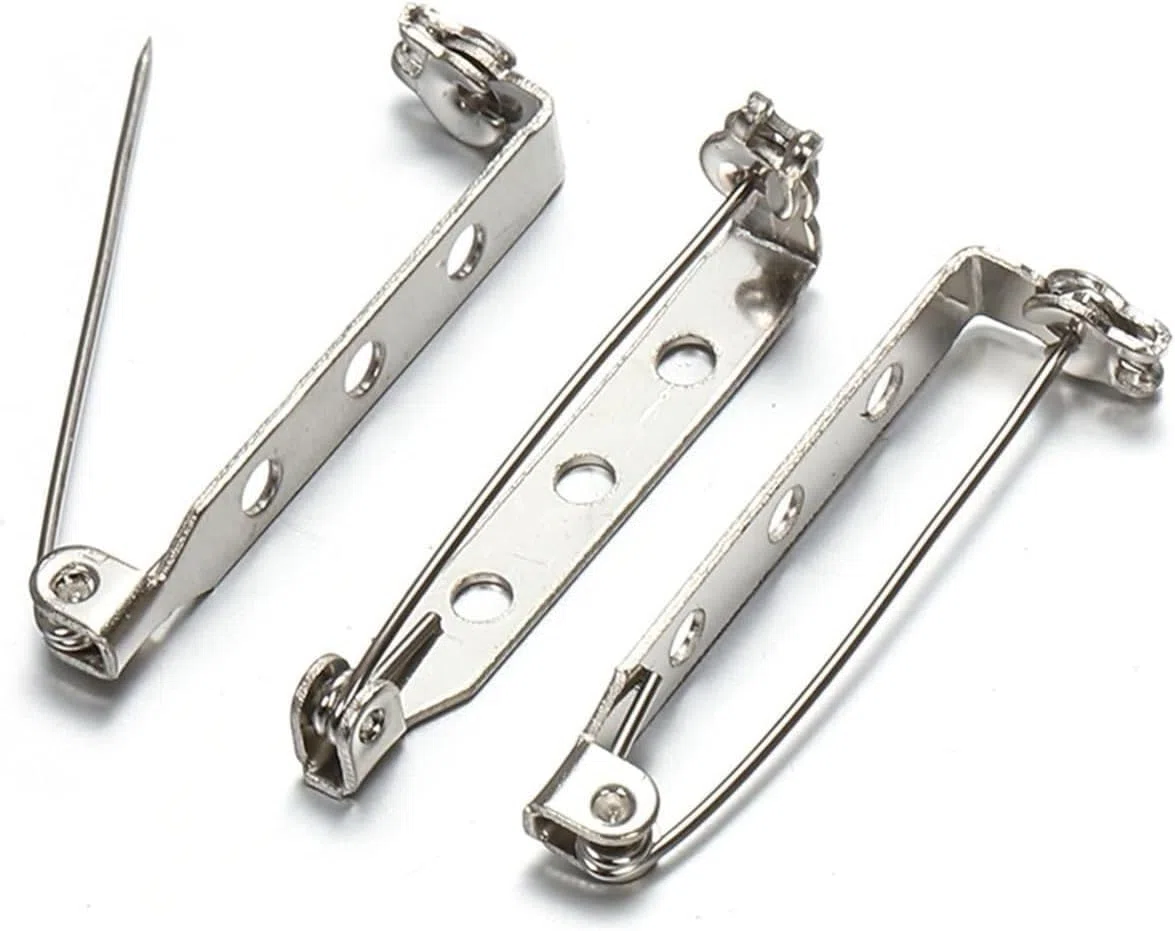 50 Piezas de Broche de Metal con Cierre Trasero | For la fabricación de joyas, suministros for manualidades DIY, soporte de cierre de hierro resistente for broches