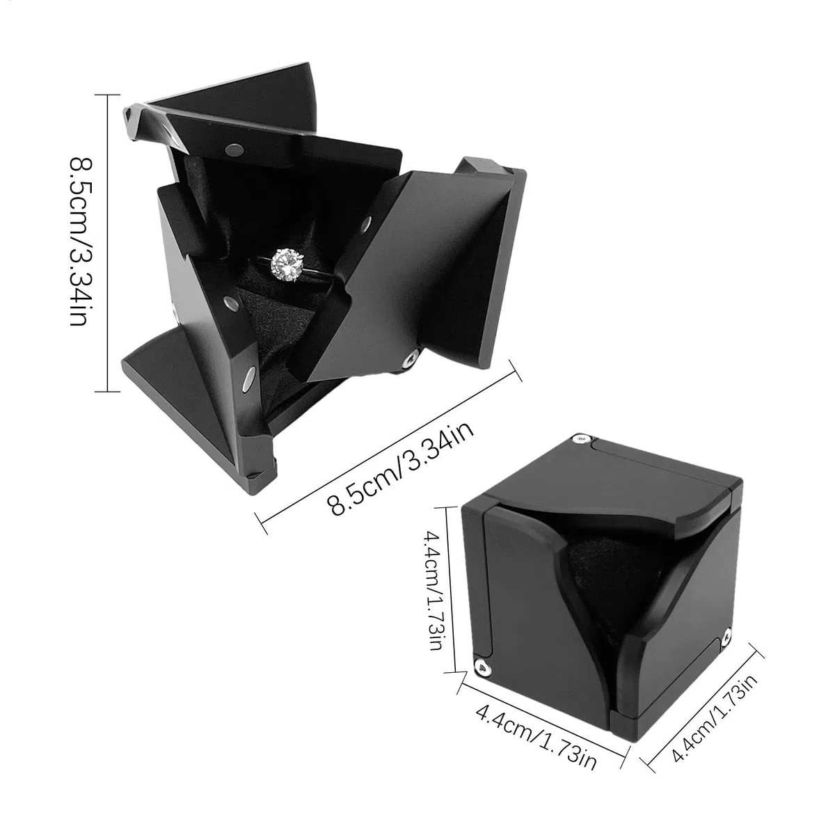 Sortijas Día Boda Dinámica De Anillos Cubo, Joyero Para Mujer | Kinetacubes Hombres Adultos Familia Amigos Almacenamiento Hogar Año Nuevo Chino San Valentín Boda Propuesta