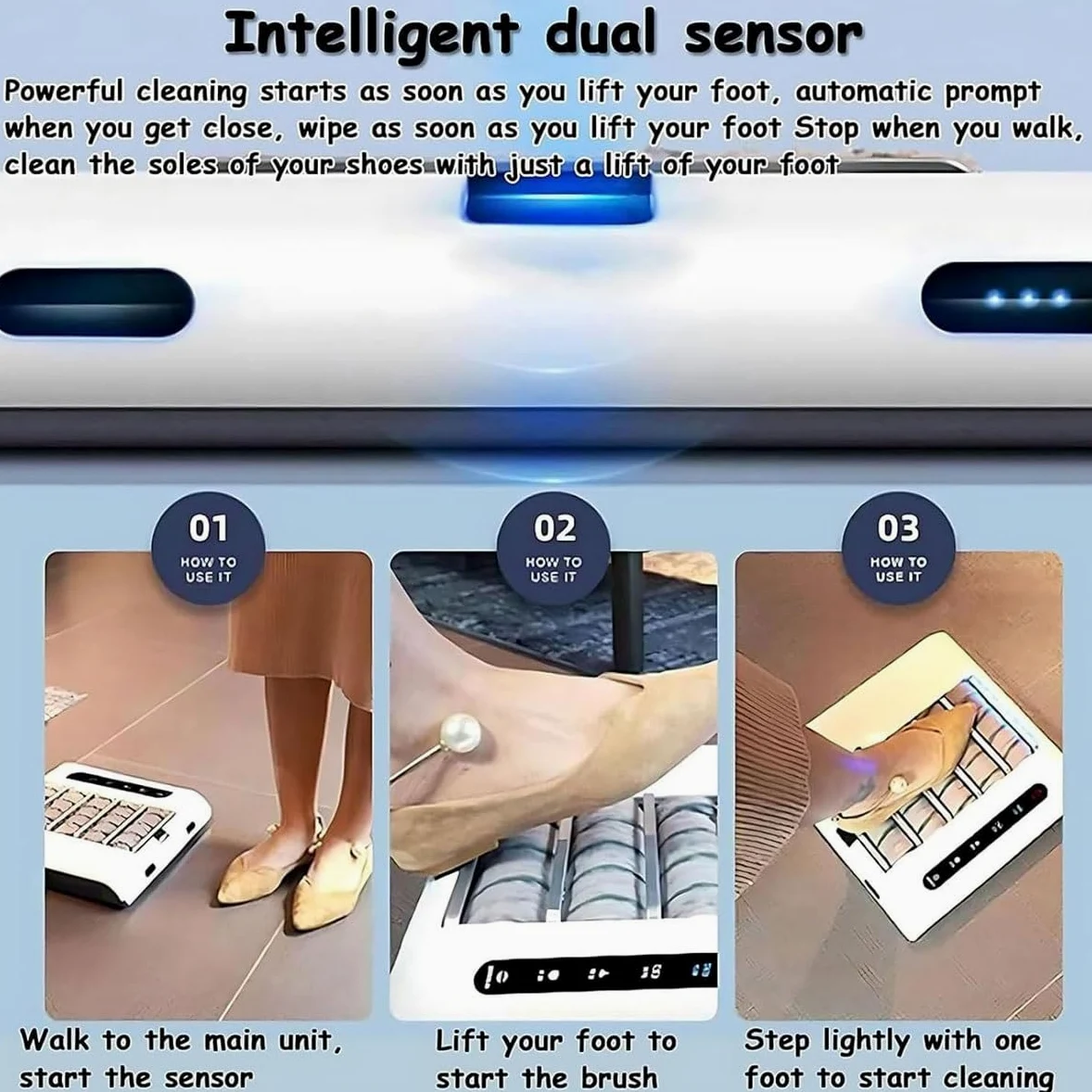 Máquina Automática para Limpiar Suelas, Abrillantador De Zapatos Recargable por Inducción, Limpiador, para La Entrada Viviendas Y Hoteles