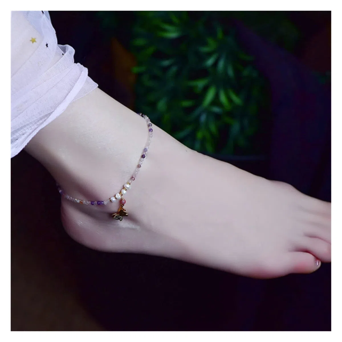 Pulseras de Tobillo Tobillera de Mujer Tobillera de Cadena de pie con Dije de Mariposa para Mujer Accesorios de joyería de Playa Tobilleras de Mujer