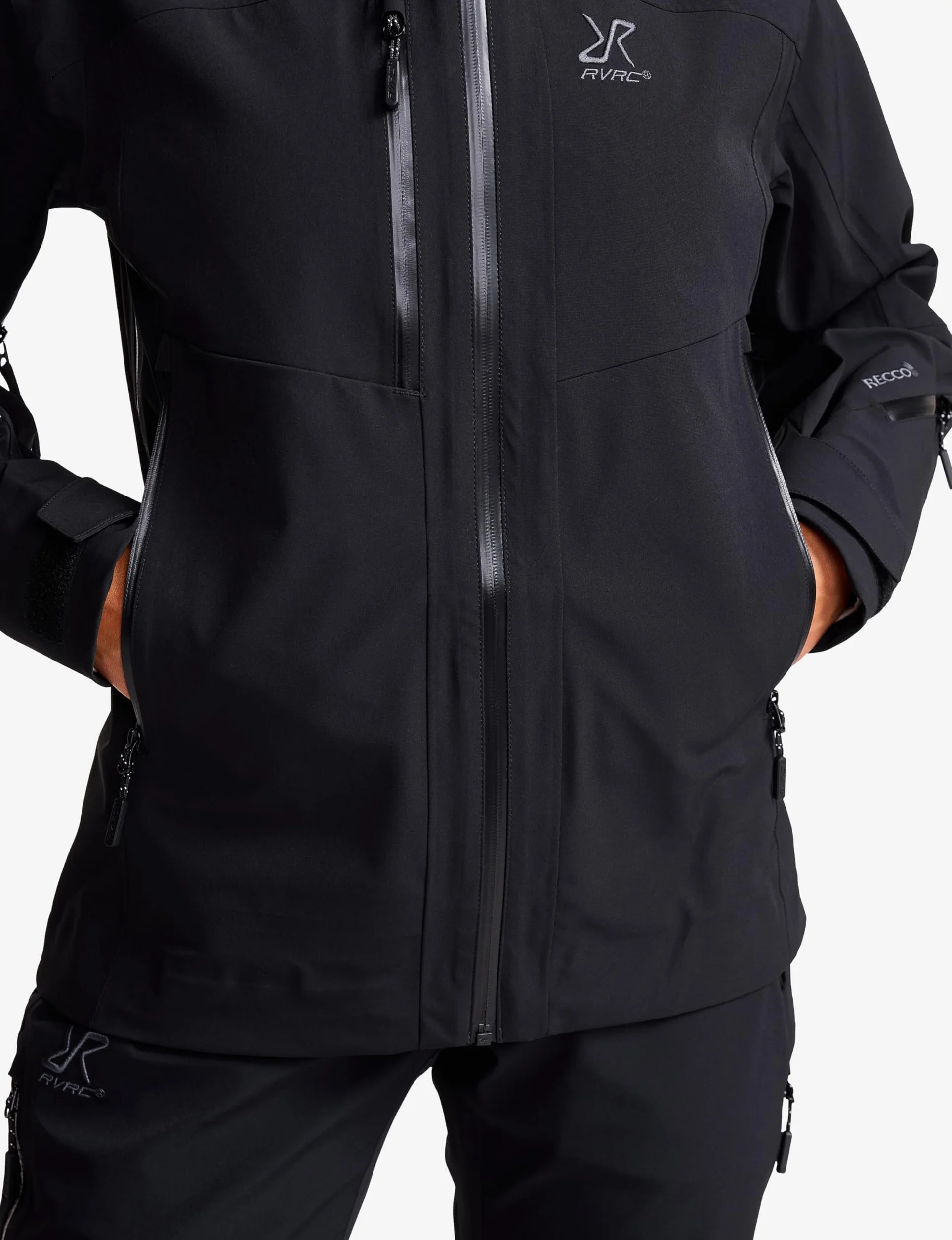 RevolutionRace Cyclone 3L Shell Jacket para Mujer, Chaqueta Impermeable con Reflectores Recco para Senderismo