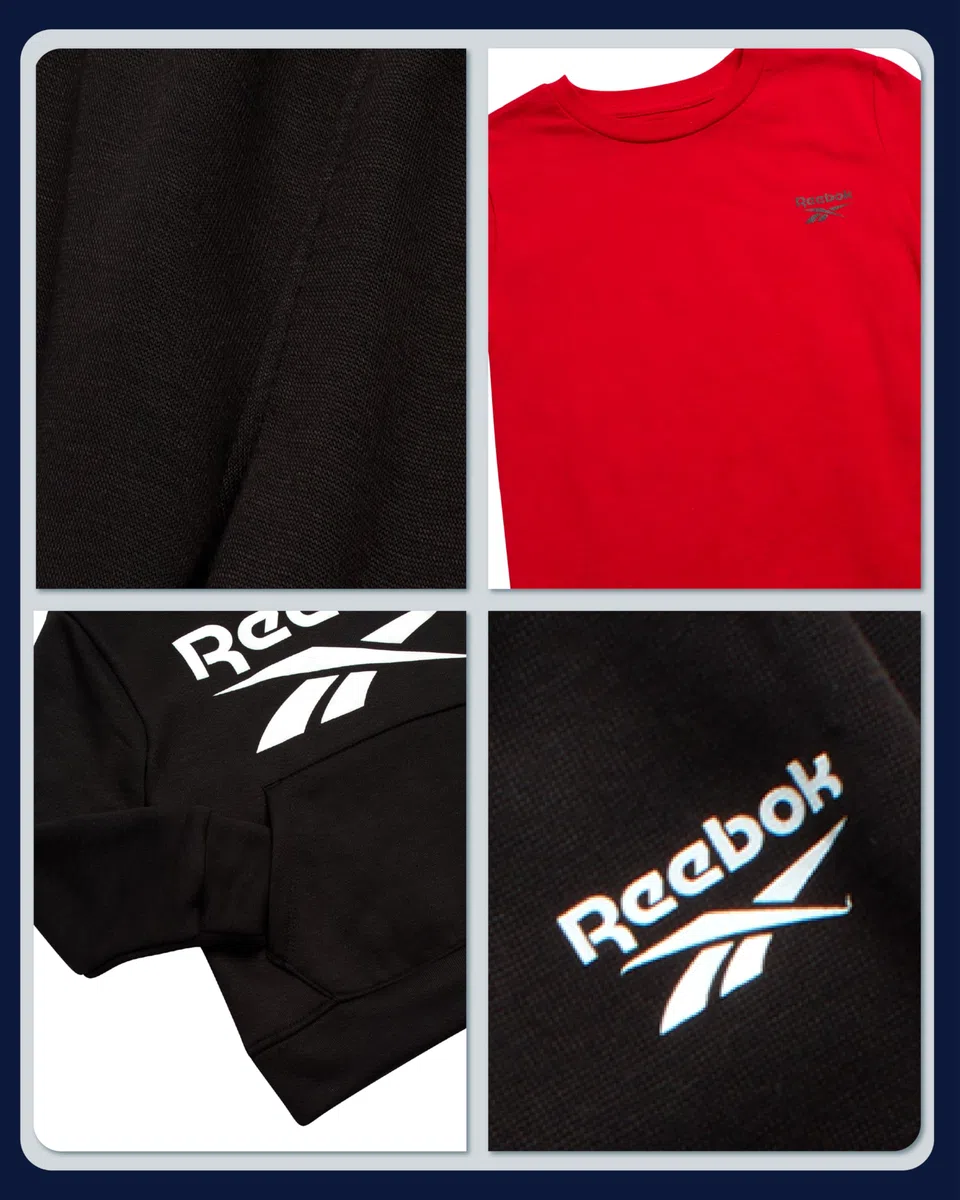 Reebok Conjunto de pantalones para bebé, 3 piezas, sudadera con capucha y pantalones deportivos, conjunto de pantalones de forro polar para niños pequeños