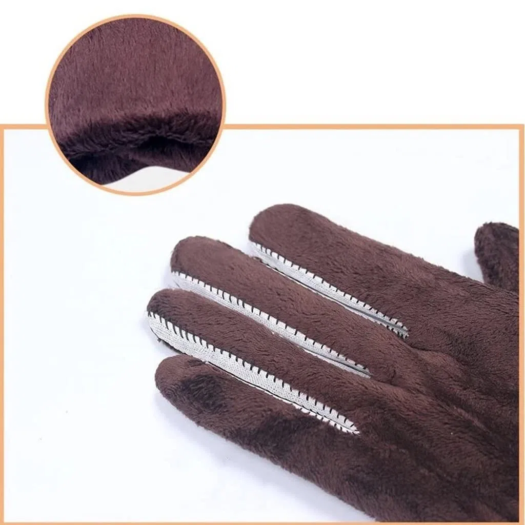 Guantes de Cuero sintético para otoño e Invierno, Acolchados, Gruesos, cálidos y continuos, para Montar con Pantalla táctil, para