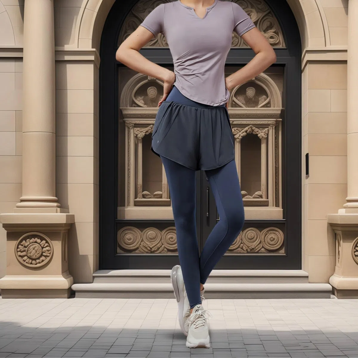 Xxl - Ropa de yoga y gimnasio para mujer, incluye pantalones cortos, sudadera, camiseta, brasier deportivo, leggings, se adapta de 135 a 150, tela transpirable, Gris púrpura., Talla única