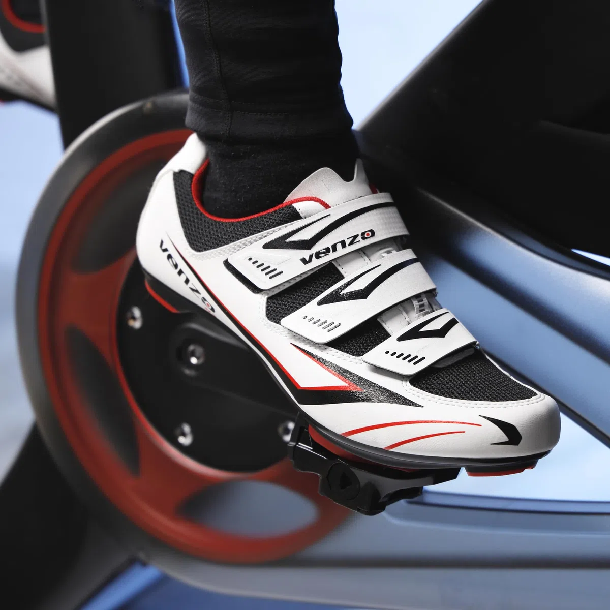 Venzo Bicycle - Zapatos de Ciclismo de Carretera para Hombre, Talla 3, Black