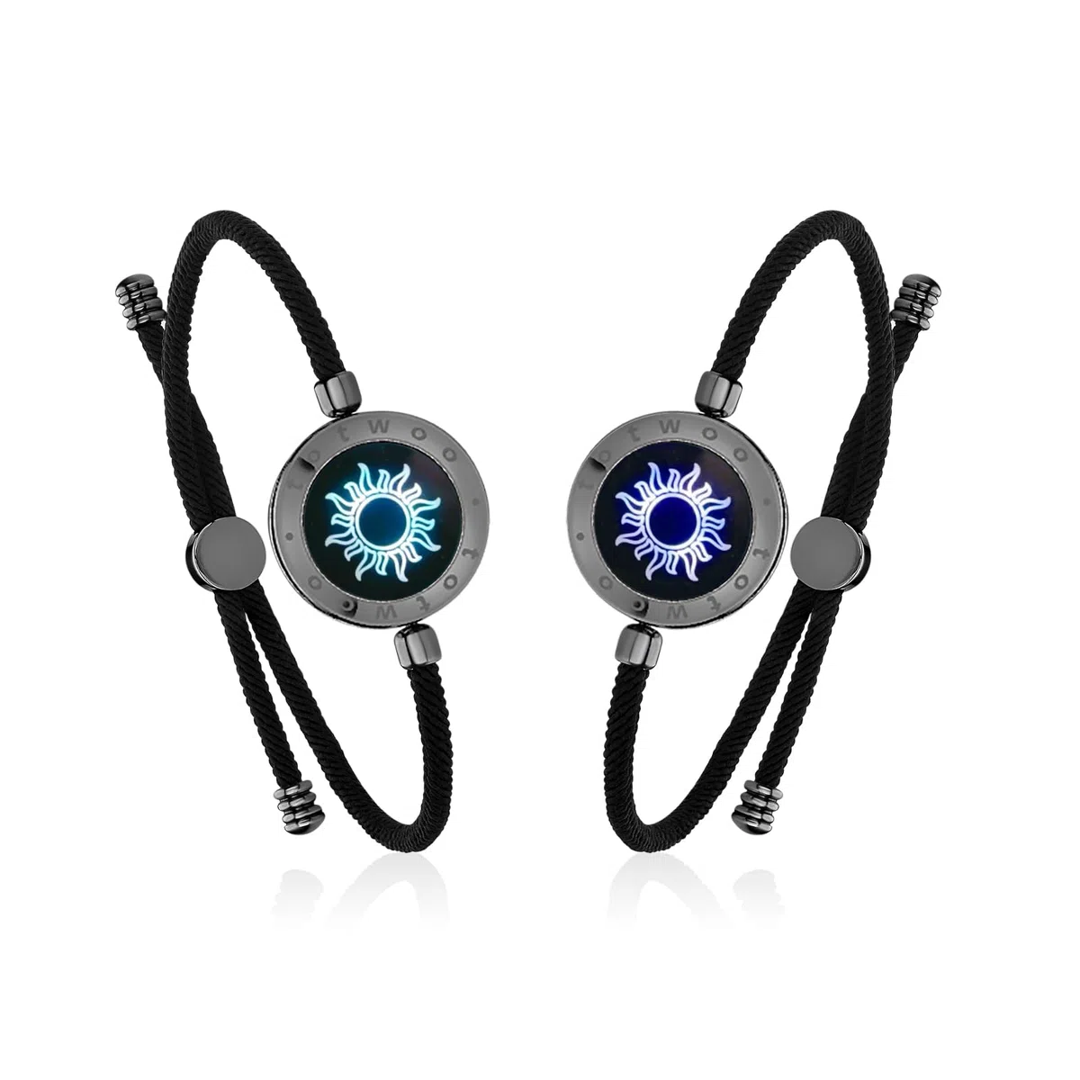 TOTWOO Pulseras Inteligentes de Pareja, Toque, Vibración e Iluminación a Distancia, Emparejamiento Bluetooth Uno a Uno por App, Regalo para Parejas a Distancia, Acero Inoxidable 316