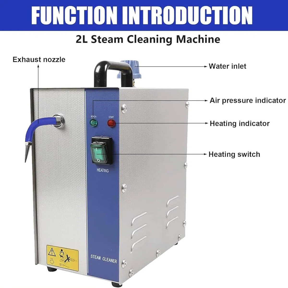 Máquina limpiadora a vapor para joyas de 2L/4L, 1300W/2200W, limpiador de joyas de oro y plata, equipo de lavado de gemas para limpieza de joyas/plata/oro,2L-110V